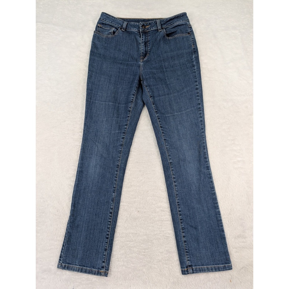 LL Bean Women's Classic Fit Jeans Size 10 Reg Straight Leg Stretch Blue Denim